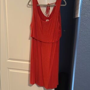 CAbi Orange Sleeveless Halter Sundress Resort Wear